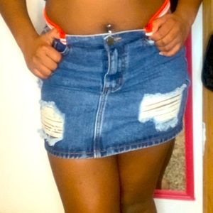 Mini skirt going well with anything